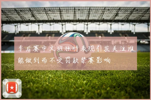 季后赛中文班独特表现引发关注谁能做到而不受罚款禁赛影响